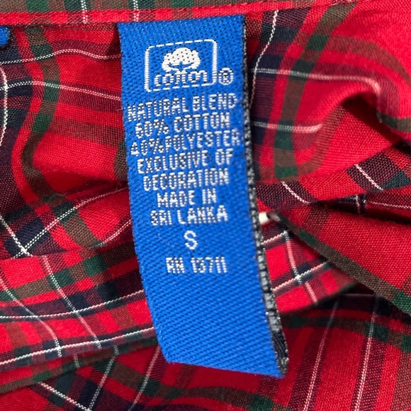Karen Scott Sport Women Red Plaid Snowflake Embroidered Button Down Shirt Size S - Picture 3 of 11